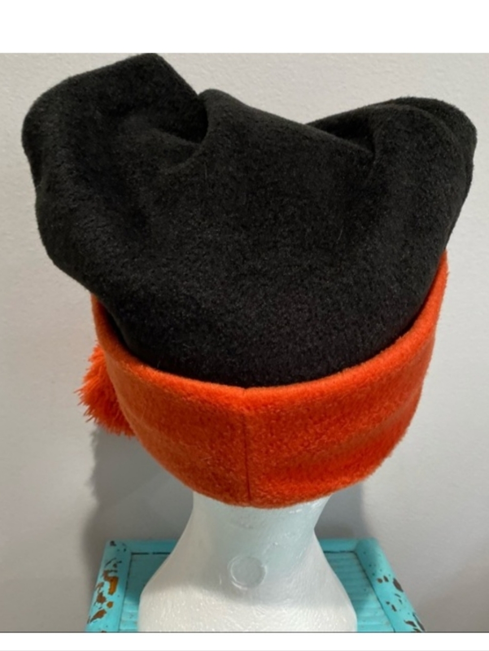 Harley Davidson Santa Hat Orange Black Pom Pom